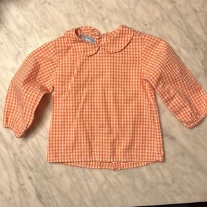 Bella Bliss Orange Gingham Thomas Shirt size 12M